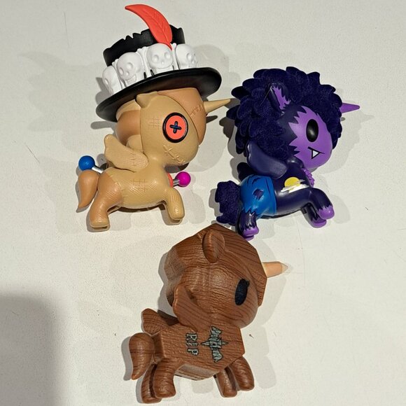 TokiDoki Unicorno After Dark Series 4 Set of 3 voodoo wolfie vampicorno - Picture 1 of 4